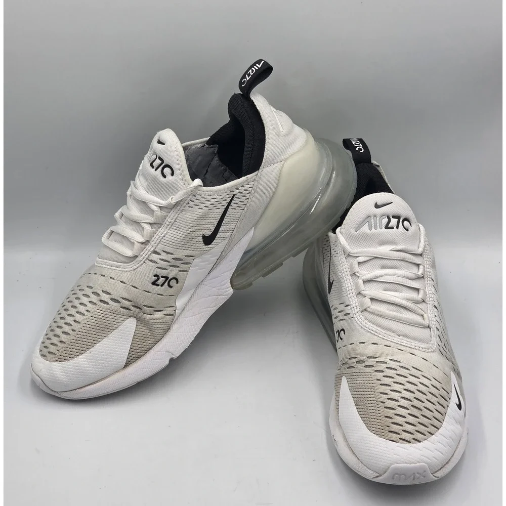 Nike Air Max 270 AH8050-100 White Black Men's Size 8.5 42